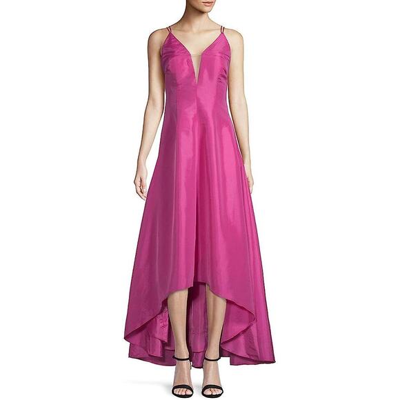 Calvin Klein Dress Pink Strappy V-Neck Mesh Evening Formal Maxi Gown Size 14 - Picture 1 of 11